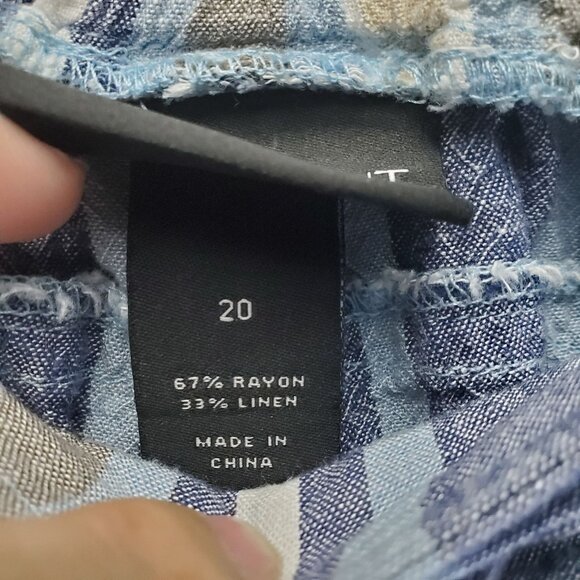 Lane Bryant Pants Womens Size 20 Blue Striped Clam Digger Capri - Picture 3 of 9